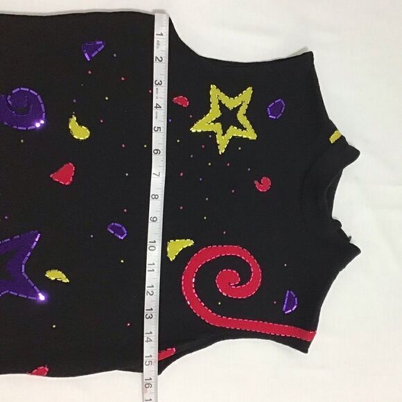 St John Black Turtle Neck Sweater Sleeveless Size Small - Picture 10 of 12